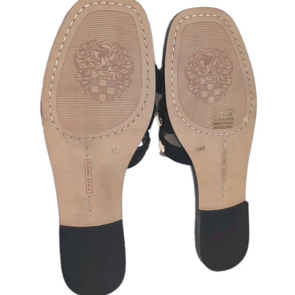 Vince Camuto Vazista Studded Slide Sandal In Black Suede Size 7.5 M Women's New - Picture 8 of 11